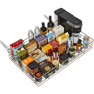 HOLDN STORAGE Pull Out Cabinet Organizer, Slide Out Drawer for Kitchen Cabinets & Pantry, Roll Out Shelf for Pots, Pans & Under Sink Storage, Heavy-Duty Full-Extension, 30" W x 21" D x 5" H