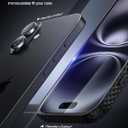 2 x Lamicall 2+2 for iPhone 16 Plus Max Screen Protector (6.7") with Camera Lens Protector, [Top 9H Tempered Glass Film], Easy Alignment, Anti-Scratch, 0 Bubbles, HD Clear for iPhone 16 Plus - 2 Pack Each