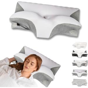 Cervical Pillow for Neck Pain Relief, Ergonomic Contour Orthopedic Pillow for Sleeping Shoulder Pain & Support, Cozy Memory Foam Ice Feel Neck Pillow for Side Back Stomach Sleeper(Dark Grey)