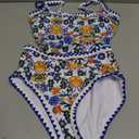 ZAFUL Tankini Swimsuit Tummy Control Bathing Suits Two Piece Swim Top with High Waisted Bottom (S)