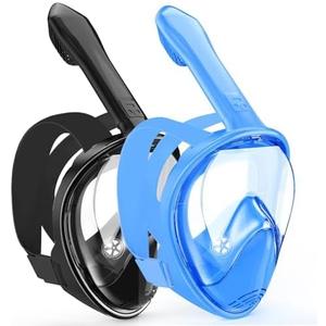 Kids Snorkel Mask Full Face, Snorkeling Gear for Kids 3-14 with Camera Mount, 180 Degree Panoramic View Snorkeling Set Anti-Fog Anti-Leak