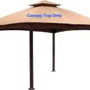 APEX GARDEN Replacement Canopy Top for The Lowe's Allen roth Gazebo Model # TPGAZ2303, TPGAZ2403, TPGAZ2303-ABCD, TPGAZ2403-AC (Light Brown)