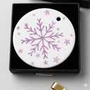 DIENADFX Purple Snowflake Christmas Ceramic Ornaments, Girly Snow Christmas Tree Decorations Ornaments, Coquette Snowflake Christmas Hanging Decor, Girly Christmas Xmas Gifts for Women Teen Girls Kids
