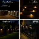 Solar Deck Lights Outdoor 16 Pack, Peel And Stick Deck Railing Lights, Long-lasting & Durable Waterproof For Outdoor Stairs, Step, Fence, Yard, Balcony, Patio, Railing, Garden & Pathway, (Warm White)