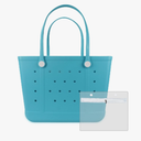 Bag, 18.9" x 9.4" x 13.8" Waterproof Beach Totes with Zipper Pocket, Durable Open Travel Handbag