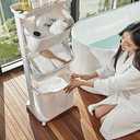 Laundry Basket Bathroom Multi-layer Clothes Storage Basket Household, Simple Kitchen Shelf Fruit Stand, 17.3 x 13 x 43.3 inches