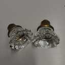 1 Pack Glass Door Knobs Interior Mortise Lock Replacement Set with Spindle, Vintage Crystal Door Knobs for Replacing Broken Old Antique Lock Sets on Interior Door, Antique Brass Finish