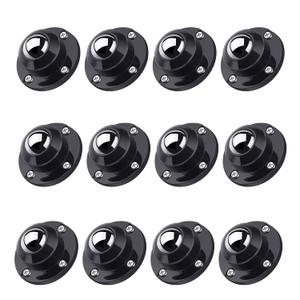 PlusRoc 12 Pack Self Adhesive Caster Wheels 1 Inch for Furniture Mop Bucket, Load Capacity 28LBS Per Wheel, Low Profile Swivel Wheels for Small Appliance Storage Bins