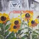 ArtSquare Rustic Summer Sunflowers Cabin Wood Framed Wall Art 40x20 Inch