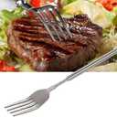 4 x Extendable Fork, Durable Stainless Steel Telescopic Fork Retractable Dinner Forks Dessert BBQ Dinner Fruit Long Handle Telescoping Fork Cutlery for Cooking 8.7-25.4Inch (One Dinner Fork)