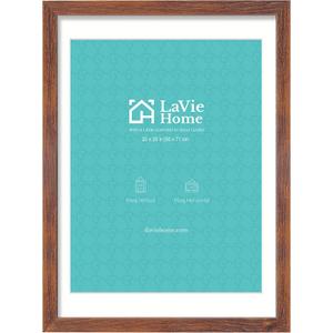 LaVie Home 20x28 Poster Frame Brown, Display Pictures 18x24 with Mat or 20x28 Without Mat, Stable and Sturdy Picture Frame with Polished Plexiglass, Horizontal and Vertical Format of The Wall1 Pack