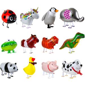 KESOTO 12PCS Walking Cute Animal Balloons for Kids Animal Theme Party, Birthday Party Supplies