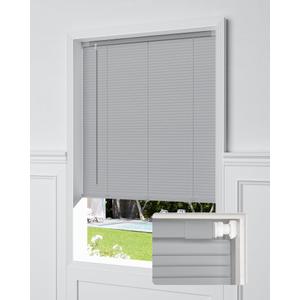 UNISHADES No Drill Cordless Mini Blinds, 34.5" W × 64" H Grey