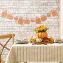 8.2 ft Fall Decorations Wooden Polka Dot Pumpkin Garland Thanksgiving Fall Banner Rustic Farmhouse Wood Bead Garland Halloween Pumpkin Hanging Decor for Fireplace Mantel Wall Home Window (Orange)