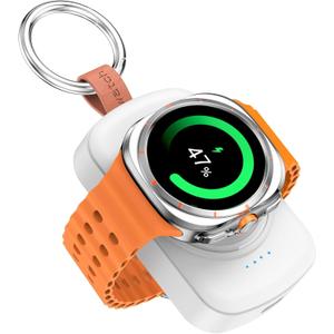 for Samsung Galaxy Watch Charger,1800mAh Portable Charger for Samsung Galaxy Watch 8/8 Classic/7/Ultra/6/6 Classic/5/5 Pro/4/3,Active 2/1,Wireless Magnetic (White)