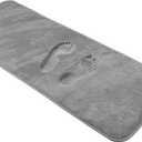 Grey Bath Mat Runner Long Narrow Bathroom Rug Memory Foam Microfiber Bathroom Carpet Non Slip Soft Absorbent Washable Bathrug,16" x 47"