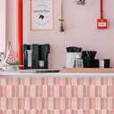 Pink Peel and Stick Backsplash Tile, Self Adhesive Feather Peacock Temporary Kitchen Backsplash Tiles 3D Stick on Wall Tiles Sticker (10 Sheets)