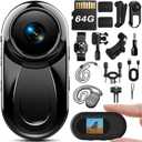 Upgraded 1080P Mini Body Cameras with Audio and Video Recording, POV Camera, Thumb Size Sport Action Camera, Hand Free Camcorder for Cycling,Travel,Pet,Vlogging(64GB), Black