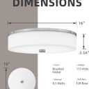 LMS Modern Flush Mount Ceiling Light, 16" Large Light Fixtures Ceiling in Brushed Nickel, 2- Light Flush Mount Light Fixture with Drum White Acrylic Shade, Dimmable, LMS-030