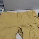 Mylldey Men's Cargo Shorts 3/ 4 Relaxed Fit Mens Running Shorts 7 Pockets Elastic Waist Cotton Hiking Shorts (Khaki, 4XL-B)