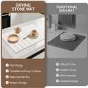 24" x 16" Large Stone Drying Mat for Kitchen Counter, Collapsible Quick Absorbent Drying Mat, Diatomaceous Earth Dish Drying Mat for Kitchen Dishes Bottles Cups, Match Any Countertop(White)