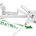 Barkan Long White TV Wall Mount, 13-90 inch Dual Arm Full Motion Articulating - 4 Movement Flat/Curved Screen Bracket, Holds up to 132lbs, Extra Stable, Fits LED OLED LCD, 27.6" Long Arms, White