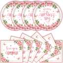 40pcs Mother's Day Paper Plates and Napkins Party Supplies, Disposable Mothers Day Party Plates and Napkins Flowers Theme Tableware Set for Birthday Mother's Day Decorations (Mothers Day)