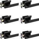 HOSOM Matte Black Door Handles Interior Passage Door Handle for Closet and Hallway Doors Square Non-Locking Door Lever Knob Lock Modern Reversible for Left or Right Handing, 6 Pack
