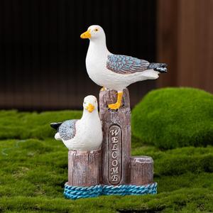Mini Couple Seagull Statue - Small Resin Home Entrance Decoration -, Coffee Table Decor,Coastal DecorWarm Gift to symbolize Love and Welcome, Decorate Living Room, Bedroom, Desk.