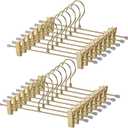16-Pack Gold Pants Hanger, Adjustable Women's Skirt Hanger, Jeans Hanger Pants Hanger, Heavy Duty Space Saving Shorts Hanger uitable for Jeans, Shorts, Underwear, Sports Bras
