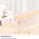 HOMEHIVE Acrylic Jewelry Box Organizer, Clear Jewelry Organizer Holder with 20 Portable Anti Tarnish Jewelry bags, Travel Jewelry Case for Earrings/Rings/Necklaces for Women Girls, Yellow