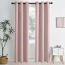 NICETOWN Blush Pink Room Darkening Curtains 84 Inches Long 2 Panels for Girls Room, Bedroom, Nursery Thermal Insulated Blackout Drapes Solid Grommet Noise Reducing Window Curtains, W40