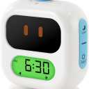 Kids Alarm Clock Ok to Wake with Green Light Red Light, Nap Timer, Robot Toddler Sleep Training Clock for Children (Blue)