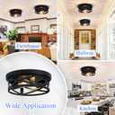 SKEJAO Flush Mount Ceiling Light Fixture,Black 2-Light Hallway Light Fixtures Ceiling,Light Fixtures Ceiling Mount for Farmhouse, Kitchen, Hall, Bedroom, Bathroom (2 Pack)