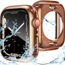 Goton 2 in 1 Waterproof Case for Apple Watch Screen Protector Series 6/5/4, SE 3/2/1 40mm, 360 Protective Glass Face Cover Hard Bumper + Back Frame for iWatch Accessories 40 mm