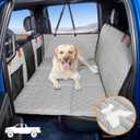 Dog Back Seat Extender for Truck,Dog Seat Cover Back Seat,Dogs Hammock,Hard Bottom Backseat Extender for Pet,Pet Seat Cover for F150/RAM1500/Silverado (Gray)