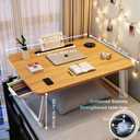 Lap Desk with Drawer, Tablet Slot, Cup Holder - Fits up to 18 Inch Laptops, Folding Bed Desk for Reading, Writing, Eating, Portable Laptop Table for Sofa, Coach, Floor (27.6", Walnut)