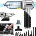 Saker Portable Handheld Vacuum Cordless Portable 17000PA Foldable Car Vacuum Cleaner Mini Dust Blower with Brushless Motor for Office Pet and Home Cleaning HL133 (Black)