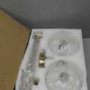 2 Pack 7.2-Inch Globe Pendant Lights, Mid Century Gold Pendant Light Fixtures, Globe Pendant Lights Kitchen Island with Milk Glass Shade Adjustable Hanging Fixture for Dining Room (Bulbs not Included)