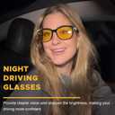 LVIOE Night Driving Glasses for Women Men Anti Glare Polarized Yellow Night Vision Glasses for Night Time LN2317 (A01 Black Frame/Night Vision)