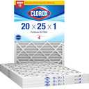 Clorox 20x25x1 Air Filter, MERV 11 Pleated HVAC AC Furnace Air Filters, MPR 1000 & FPR 7 – Pack of 4