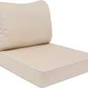 AAAAAcessories Outdoor Seat Cushions for Chairs, Waterproof, Fade-Resistant Patio Furniture Replacement Cushions, 21" x 21" x 4" + 23" x 17", Beige