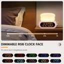 Netzu Alarm Clock for Kids, OK to Wake Clock with Night Light and Sound Machine, Pink Clock with 10 RGB Color, 6 Alarm Tones, Nap Timer, Snooze, Bedside Clocks for Girls Kids Teens Birthday Gifts