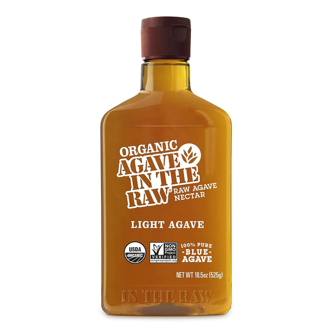 Organic Agave In The Raw Light Agave Nectar, 18.5 oz., Made With Organic Blue Agave From Mexico, USDA Organic, Non-GMO Project Verified, Kosher Vegan and Low Glycemic Index