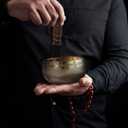 REGIS Tibetan Singing Bowl Set  Mindfulness, and Stress Relief zen decorBowl Handcrafted in Nepal for Healing and Mindfulness (gold, 4 inch)