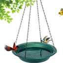 Antique Outdoor Garden Hanging Bird Bath, 16 inch Heavy Duty BirdBath Bowl Only with Chains, Hanging Bird Feeder for Backyard Decor Green