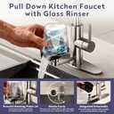 HOWUWEY Brushed Nickel Kitchen Faucet with Pull Down Sprayer & Cup Washer