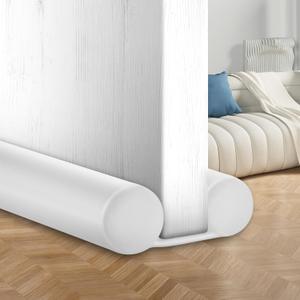 MAXTID White Door Draft Stopper Adjustable 32, 34, 36, up to 38 Inches Double Sided Draft Blocker Sound Proof Door Noise
