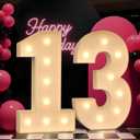 Light up Numbers 13, 3FT Giant Marquee Numbers for 13 Birthday Decoration, Large Light Up 13 for Anniversary Party Decor Birthday Sign, Pre-Cut Foamboad Mosaic DIY