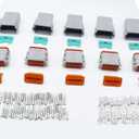 5 Sets 12P DT Connector kit Waterproof Sealed Electrical Plug housing Wire Dt Connector 22-16AWG DT04-12P DT06-12S (Gray)